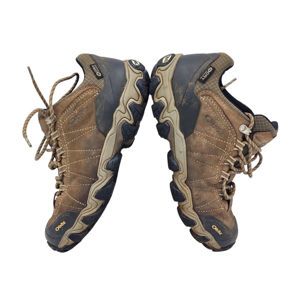 Oboz Shoes Womens 9 Waterproof Hiking Trail Low Leather Brown Trekking Outdoors - Picture 2 of 16